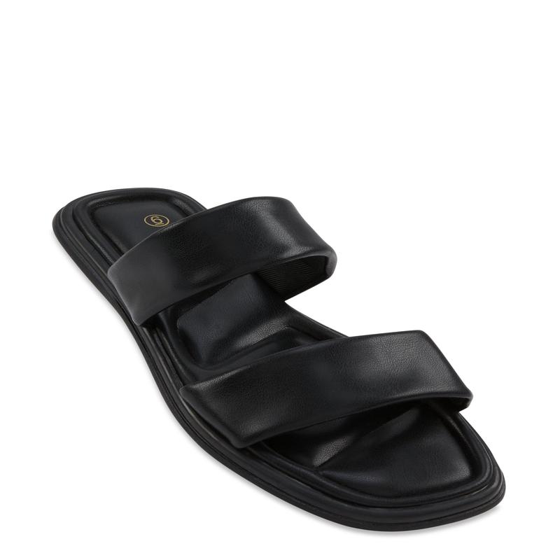 Open Toe Double Band Slide Sandals