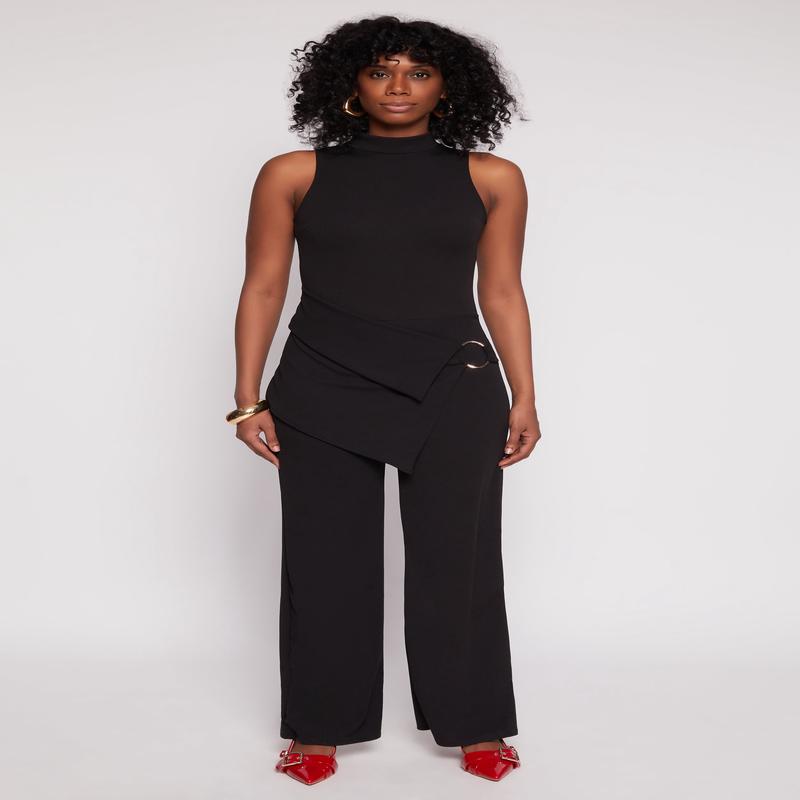 Asymmetrical O Ring Waist Detail Jumpsuit