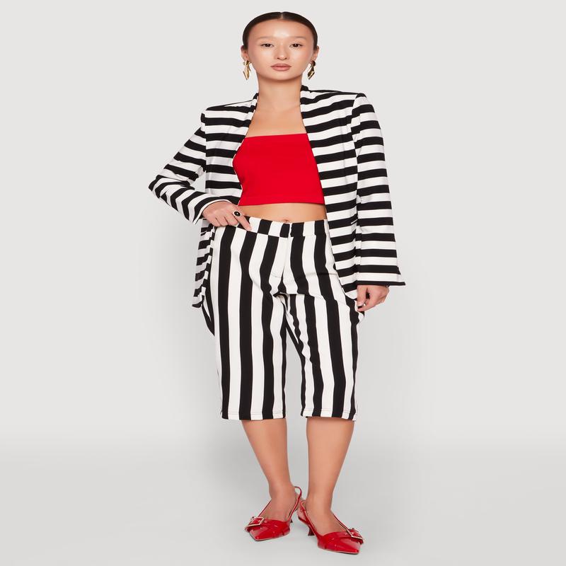 Striped Dress Capri Pants