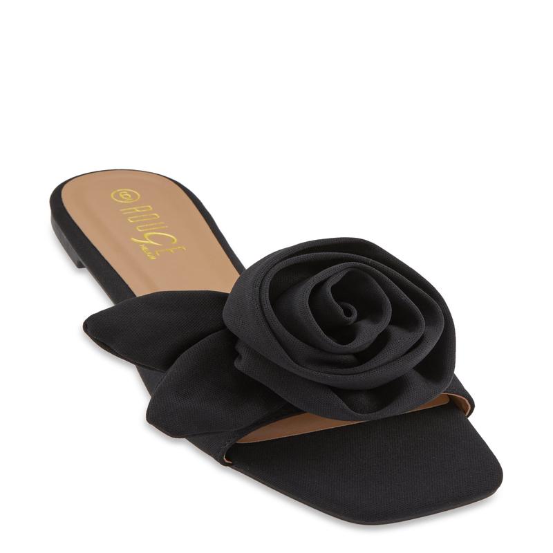 Rose Band Slide Sandals