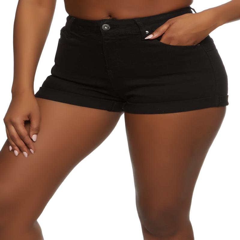 WAX High Rise Denim Shorts