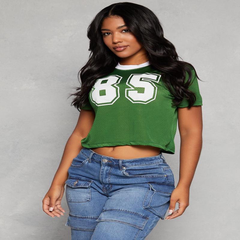 Graphic Cropped Football Jersey