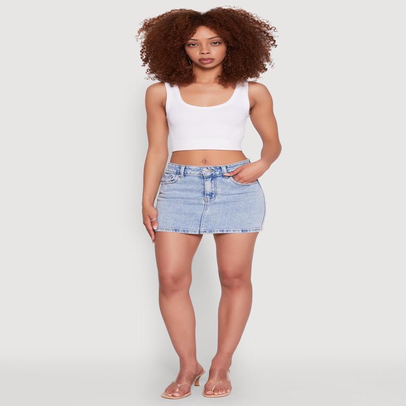 WAX Denim Mini Skirt